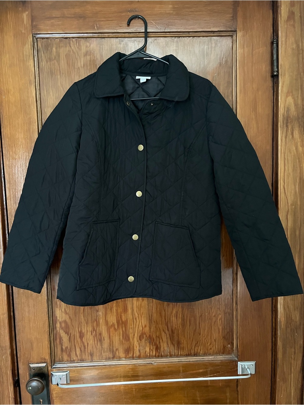 J. Jill Black Quilted Puffer Jacket
